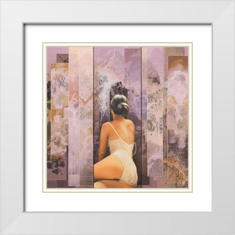 Un Jour a tattendre White Modern Wood Framed Art Print with Double Matting by Graux, David