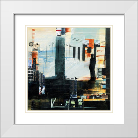 One way White Modern Wood Framed Art Print with Double Matting by Kim