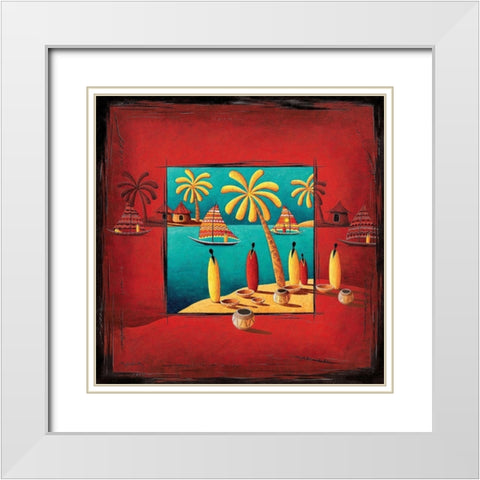 Deau, de vent et de sable White Modern Wood Framed Art Print with Double Matting by Moga