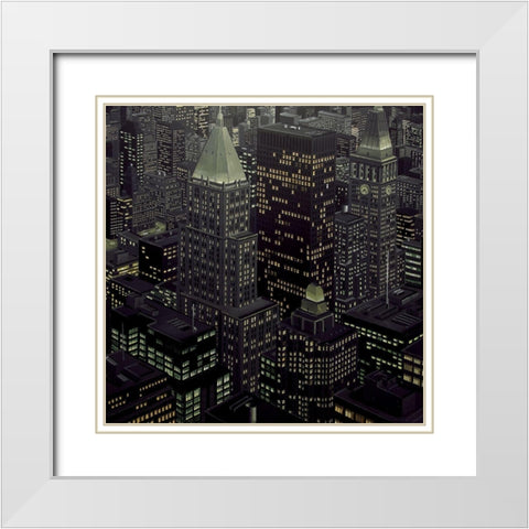 Night Life White Modern Wood Framed Art Print with Double Matting by Peyret, Eric