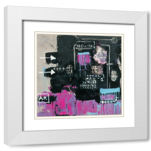 Initiales 92 White Modern Wood Framed Art Print with Double Matting by Trichet, Eric