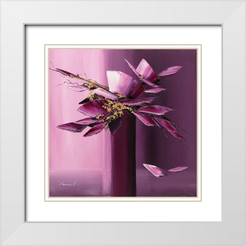 Pour elle White Modern Wood Framed Art Print with Double Matting by Tramoni, Oliver