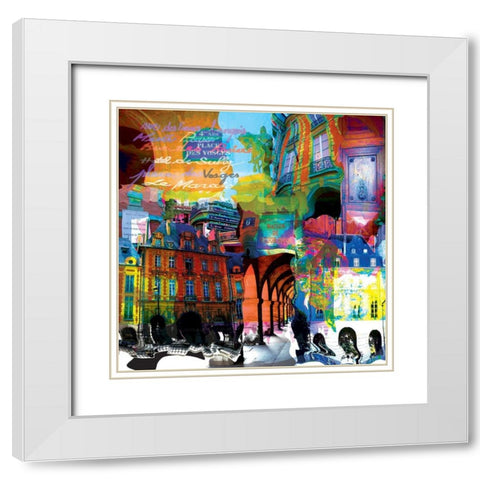 Victor Hugo White Modern Wood Framed Art Print with Double Matting by Kaly