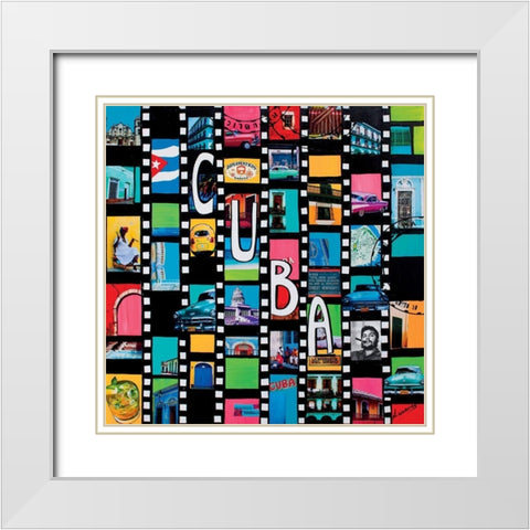 Cuba  White Modern Wood Framed Art Print with Double Matting by Wozniak, Sophie