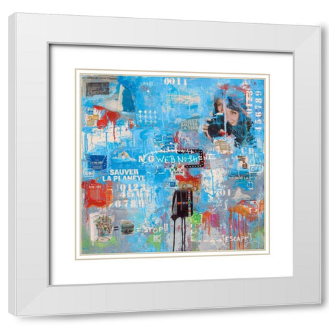 Initiale n 146 White Modern Wood Framed Art Print with Double Matting by Trichet, Eric