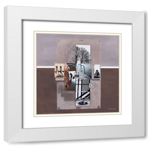 Le plongeoir White Modern Wood Framed Art Print with Double Matting by Balthazar