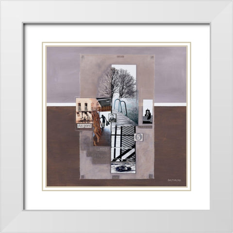 Le plongeoir White Modern Wood Framed Art Print with Double Matting by Balthazar