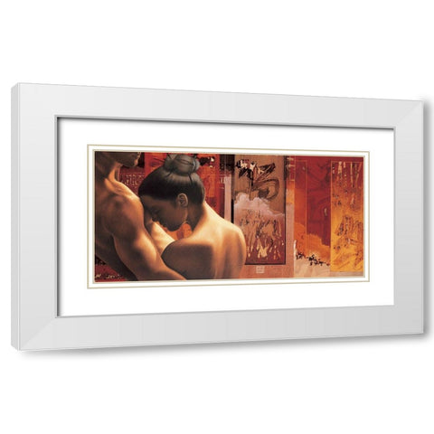 Pardonne-moi White Modern Wood Framed Art Print with Double Matting by Graux, David