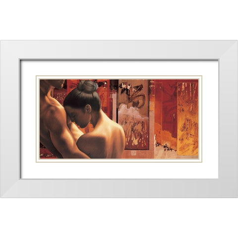 Pardonne-moi White Modern Wood Framed Art Print with Double Matting by Graux, David