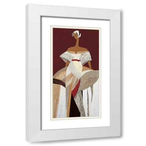 Diane White Modern Wood Framed Art Print with Double Matting by Loesch, Elisabeth