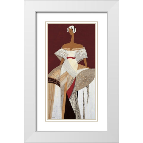 Diane White Modern Wood Framed Art Print with Double Matting by Loesch, Elisabeth