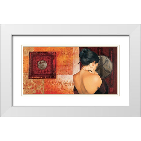 Soupir effleure White Modern Wood Framed Art Print with Double Matting by Graux, David