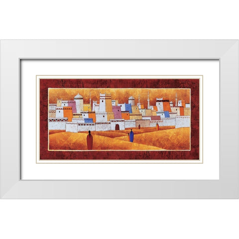 Cite du sud White Modern Wood Framed Art Print with Double Matting by Moga