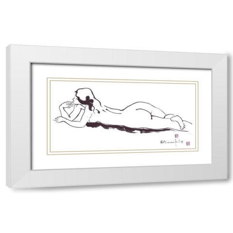 Sobriete White Modern Wood Framed Art Print with Double Matting by Bonnefoit, Alain