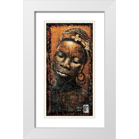 Le sourire 1 White Modern Wood Framed Art Print with Double Matting by Arietti, Fabienne