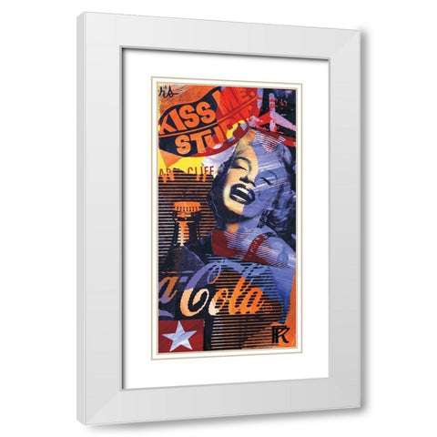 Kiss me stupid White Modern Wood Framed Art Print with Double Matting by Raynal, Paul