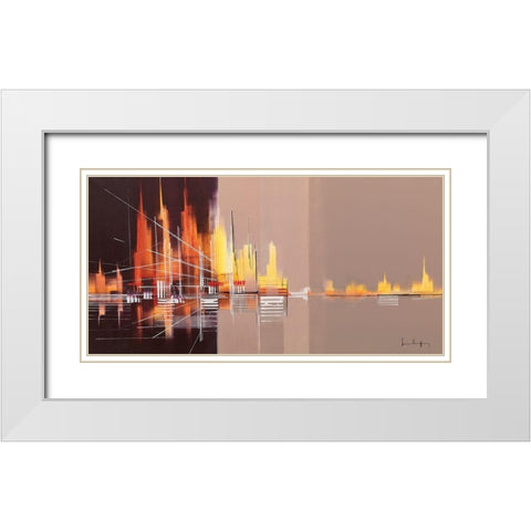 Jubileumlaan White Modern Wood Framed Art Print with Double Matting by Drappier, Luc