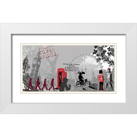 London attitude White Modern Wood Framed Art Print with Double Matting by Farkas, Atelier