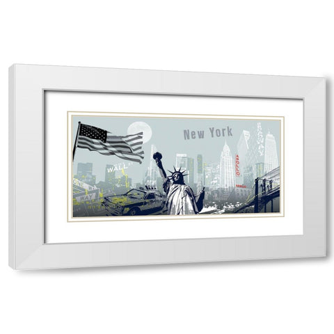 Appolo White Modern Wood Framed Art Print with Double Matting by Farkas, Atelier