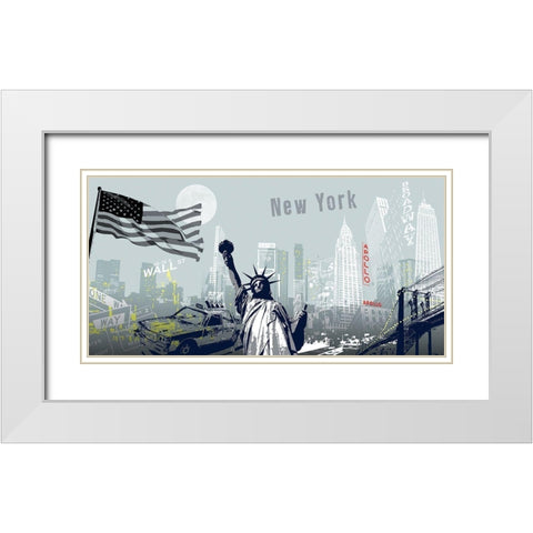 Appolo White Modern Wood Framed Art Print with Double Matting by Farkas, Atelier