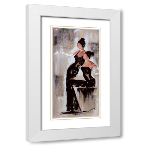 Histoires de filles I White Modern Wood Framed Art Print with Double Matting by Johanna