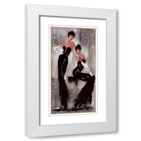 Histoires de filles II White Modern Wood Framed Art Print with Double Matting by Johanna