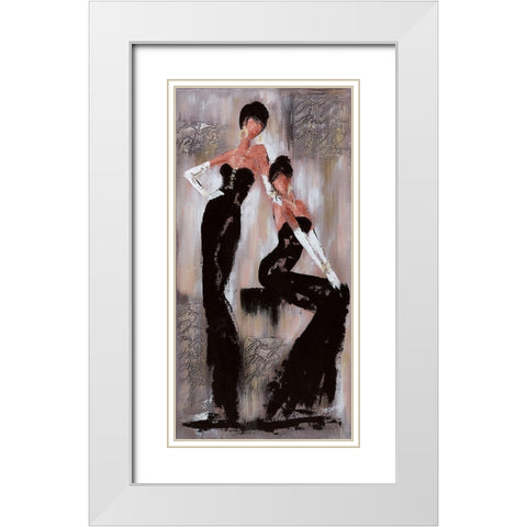 Histoires de filles II White Modern Wood Framed Art Print with Double Matting by Johanna