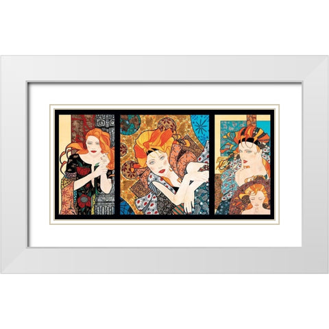 Composition 1 White Modern Wood Framed Art Print with Double Matting by Stampfer, Sophie