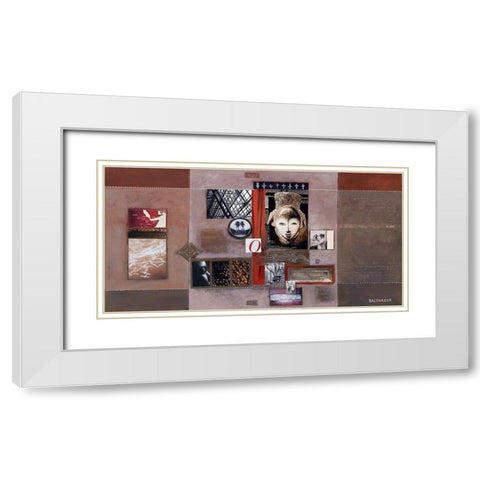 Origines White Modern Wood Framed Art Print with Double Matting by Balthazar