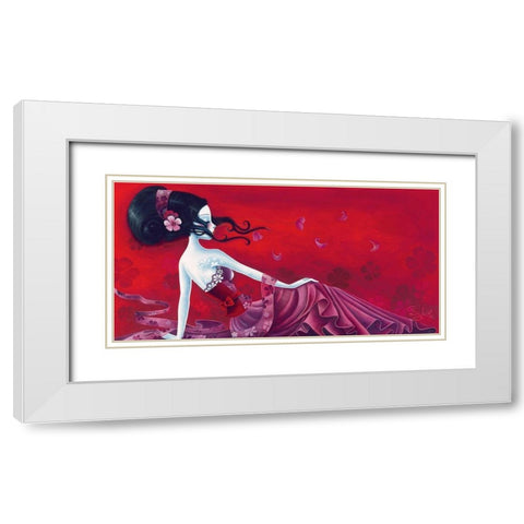 Enchanted breeze White Modern Wood Framed Art Print with Double Matting by Sybile