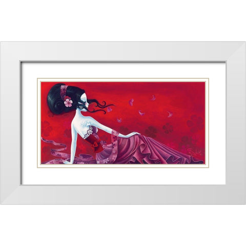 Enchanted breeze White Modern Wood Framed Art Print with Double Matting by Sybile