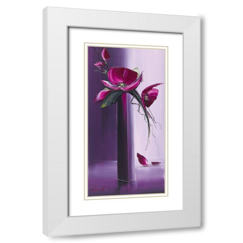 Elegance en mauve I White Modern Wood Framed Art Print with Double Matting by Tramoni, Oliver