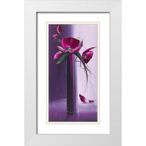 Elegance en mauve I White Modern Wood Framed Art Print with Double Matting by Tramoni, Oliver