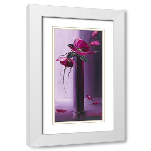 Elegance en mauve II White Modern Wood Framed Art Print with Double Matting by Tramoni, Oliver