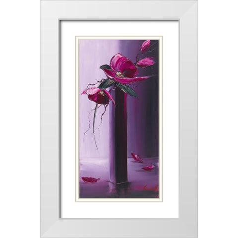 Elegance en mauve II White Modern Wood Framed Art Print with Double Matting by Tramoni, Oliver
