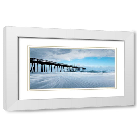 Fishing Pier White Modern Wood Framed Art Print with Double Matting by BRAUN Studio