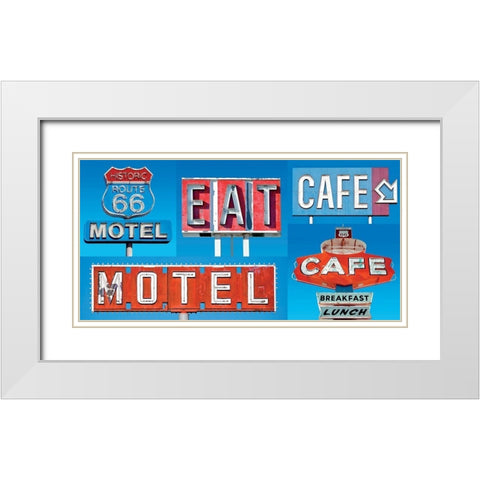 Motel Cafe White Modern Wood Framed Art Print with Double Matting by BRAUN Studio