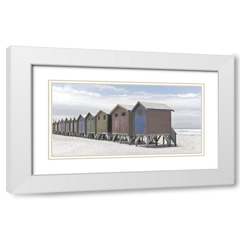 Plage 2 White Modern Wood Framed Art Print with Double Matting by Braun Studio