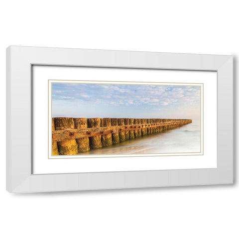 Ponton 1 White Modern Wood Framed Art Print with Double Matting by Braun Studio