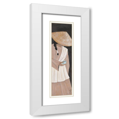 Jeune fille du Yunnon White Modern Wood Framed Art Print with Double Matting by Dothy