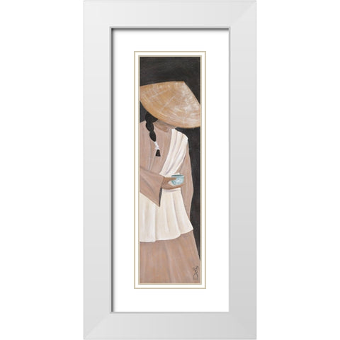 Jeune fille du Yunnon White Modern Wood Framed Art Print with Double Matting by Dothy