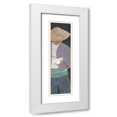 Jeune garcon du Yunnon White Modern Wood Framed Art Print with Double Matting by Dothy