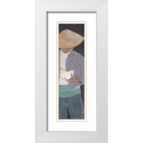 Jeune garcon du Yunnon White Modern Wood Framed Art Print with Double Matting by Dothy