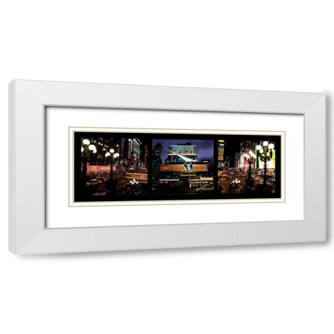 Manhattan Nights White Modern Wood Framed Art Print with Double Matting by Setboun, Michel