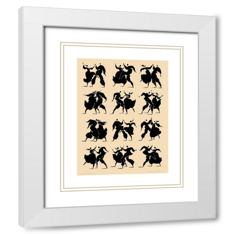 Danse White Modern Wood Framed Art Print with Double Matting by Geraud, Philippe