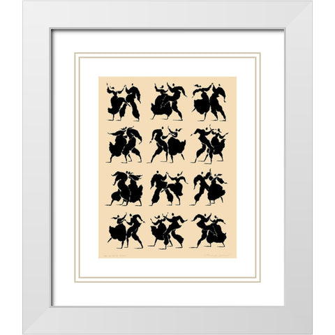 Danse White Modern Wood Framed Art Print with Double Matting by Geraud, Philippe