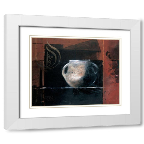 Poterie berbere III White Modern Wood Framed Art Print with Double Matting by Pardon, Jean Bernard