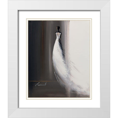 Silhouette feminine II White Modern Wood Framed Art Print with Double Matting by Tramoni, Oliver