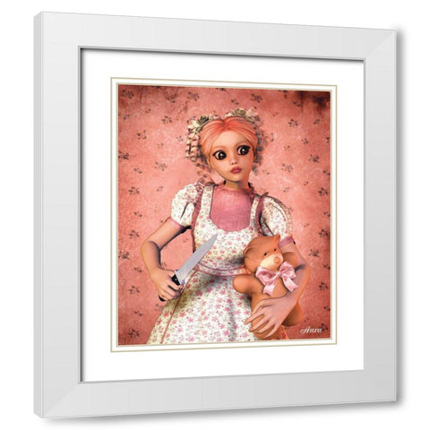 Chaotic Kitty White Modern Wood Framed Art Print with Double Matting by Aura