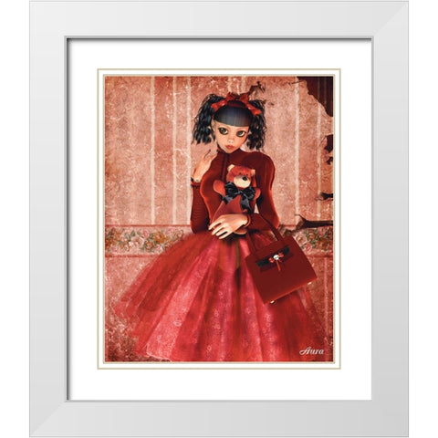 Synthetic Darkness White Modern Wood Framed Art Print with Double Matting by Aura